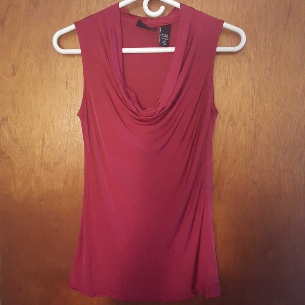 Scoop neck maroon dressy top
